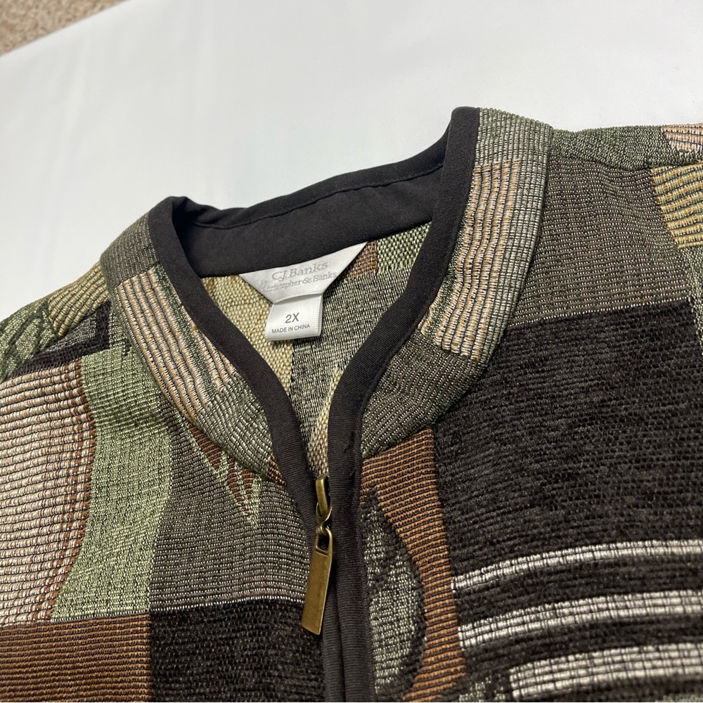 Preloved CJ Banks by Christopher and Banks Tapestry Jacket size 2X - Picture 3 of 9
